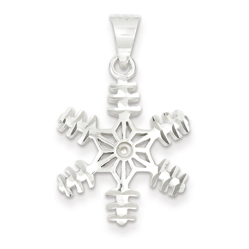 Jewelryweb Sterling Silver Snowflake Pendant