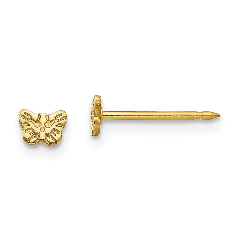 Jewelryweb 24k-Flashed Petite Butterfly Earrings