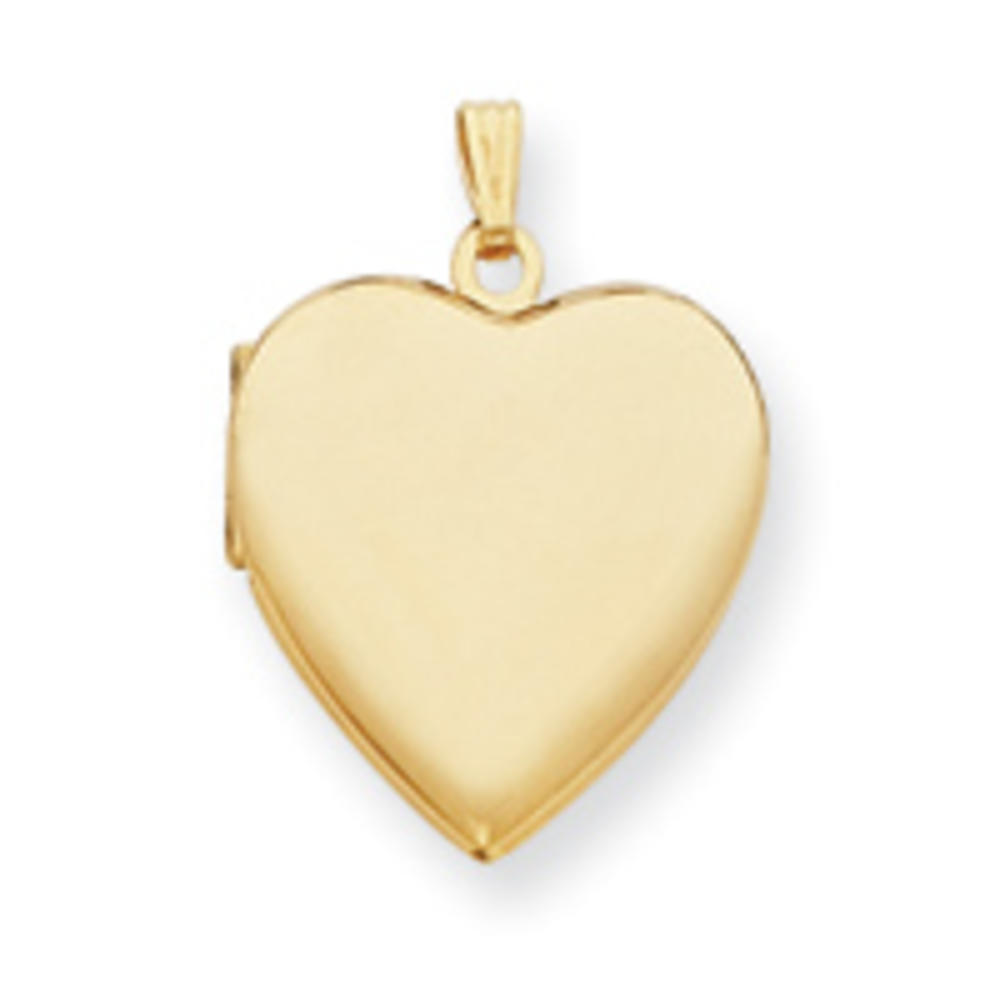 Jewelryweb Gold-Flashed Polished Heart Locket Necklace - 24 Inch