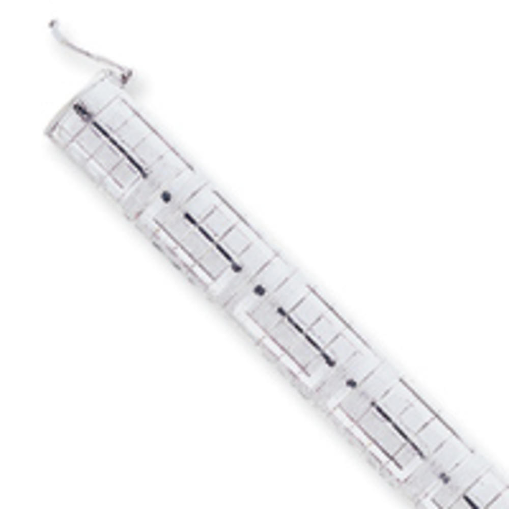Jewelryweb Sterling Silver 10mm Designed Cubetto Bracelet - 7 Inch - Box Clasp