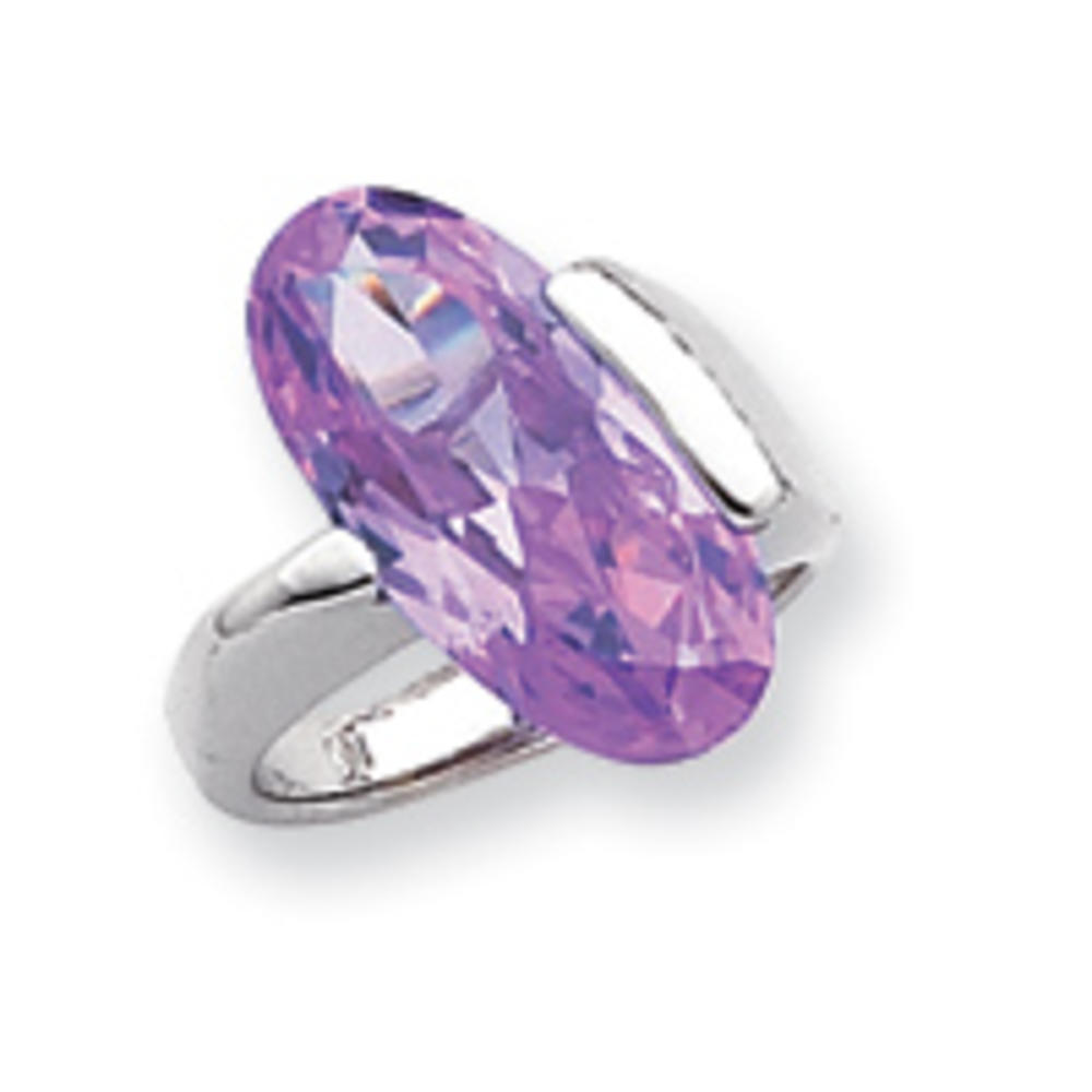 Jewelryweb Sterling Silver Lavender Cubic Zirconia Ring - Size 7