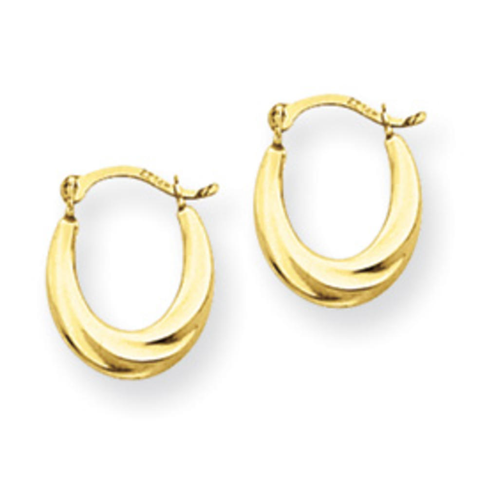Jewelryweb 14K Shrimp Hoop Earrings