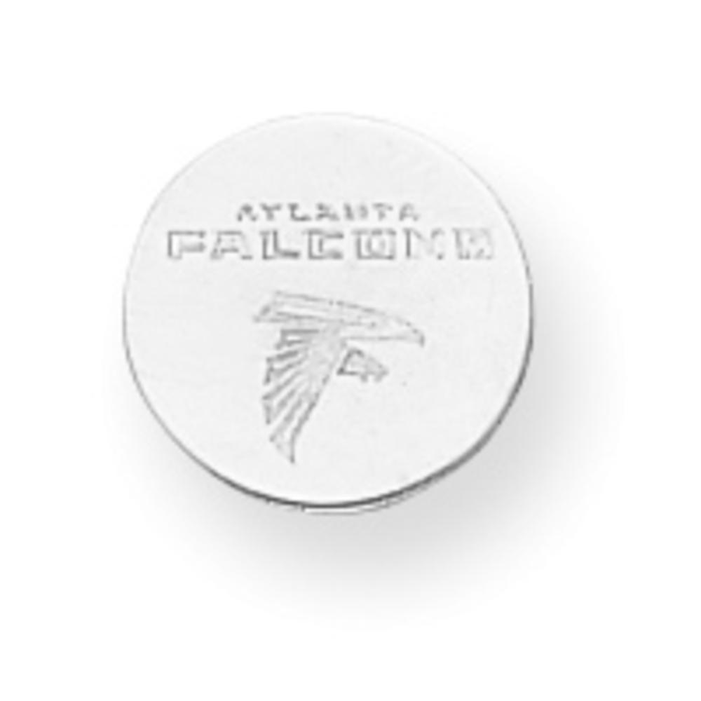 Jewelryweb Sterling Silver Atlanta Falcons Logo Round Post Earrings