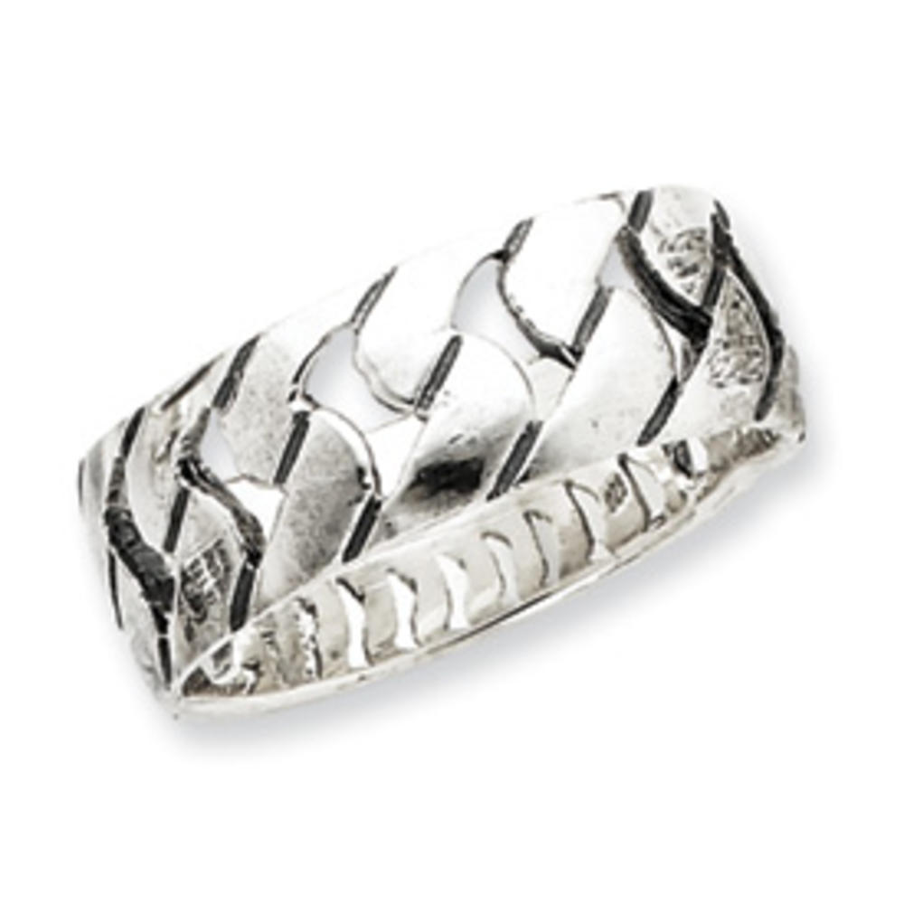 Jewelryweb Sterling Silver Antiqued Band Ring - Size 6