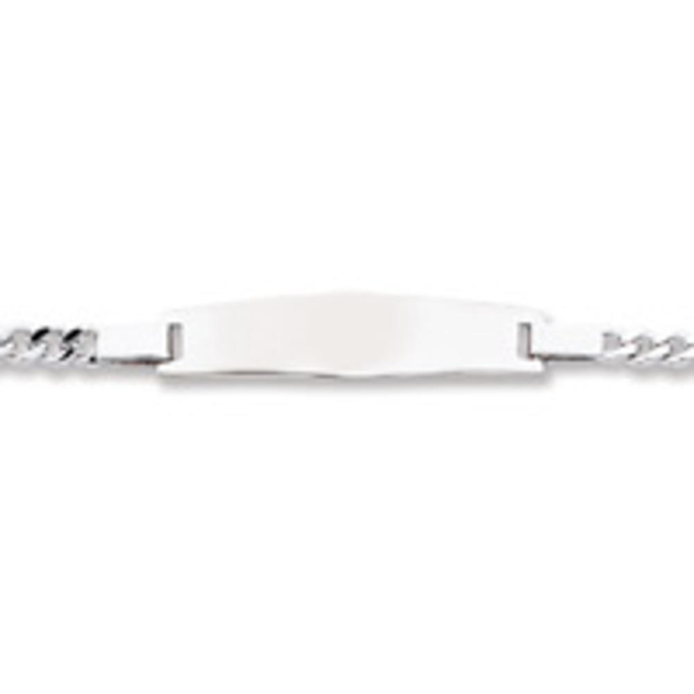 Jewelryweb Sterling Silver Non-enameled Med. ID Curb Bracelet - 7 Inch - Lobster Claw