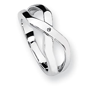 Jewelryweb Sterling Silver and Diamond Ring - Size 8