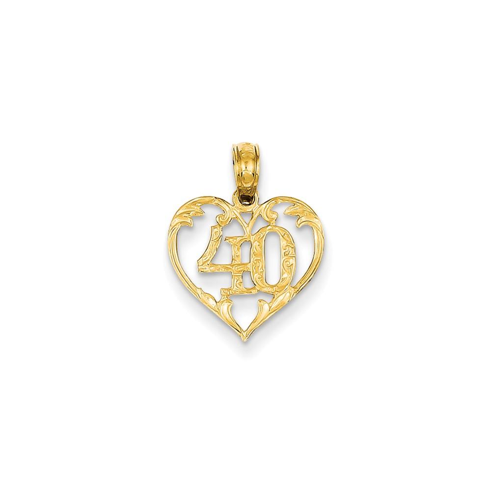 Jewelryweb 14k Yellow Gold 40 Heart Pendant