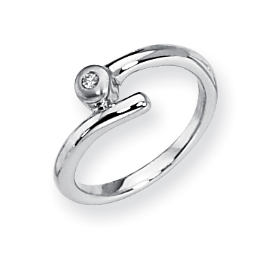 Jewelryweb Sterling Silver and Diamond Ring - Size 6
