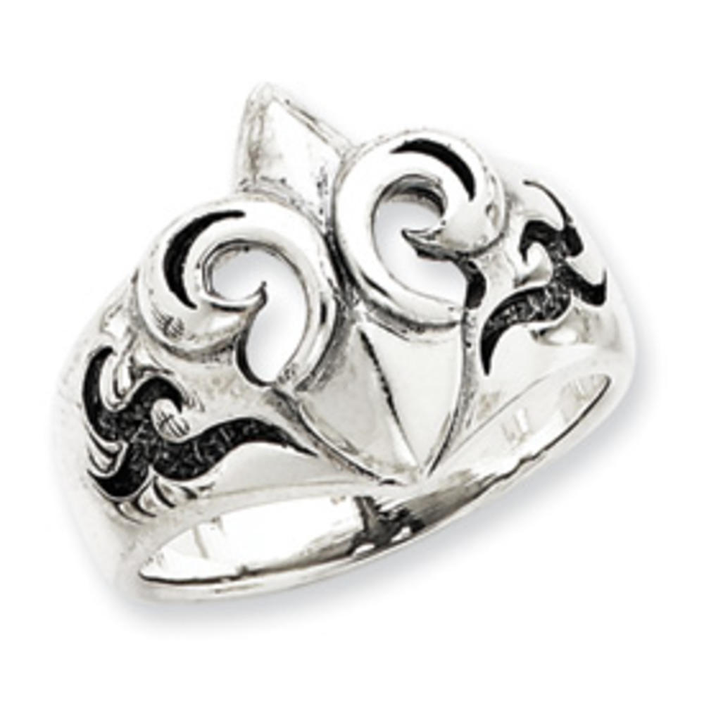 Jewelryweb Sterling Silver Antiqued Gothic Ring - Size 11