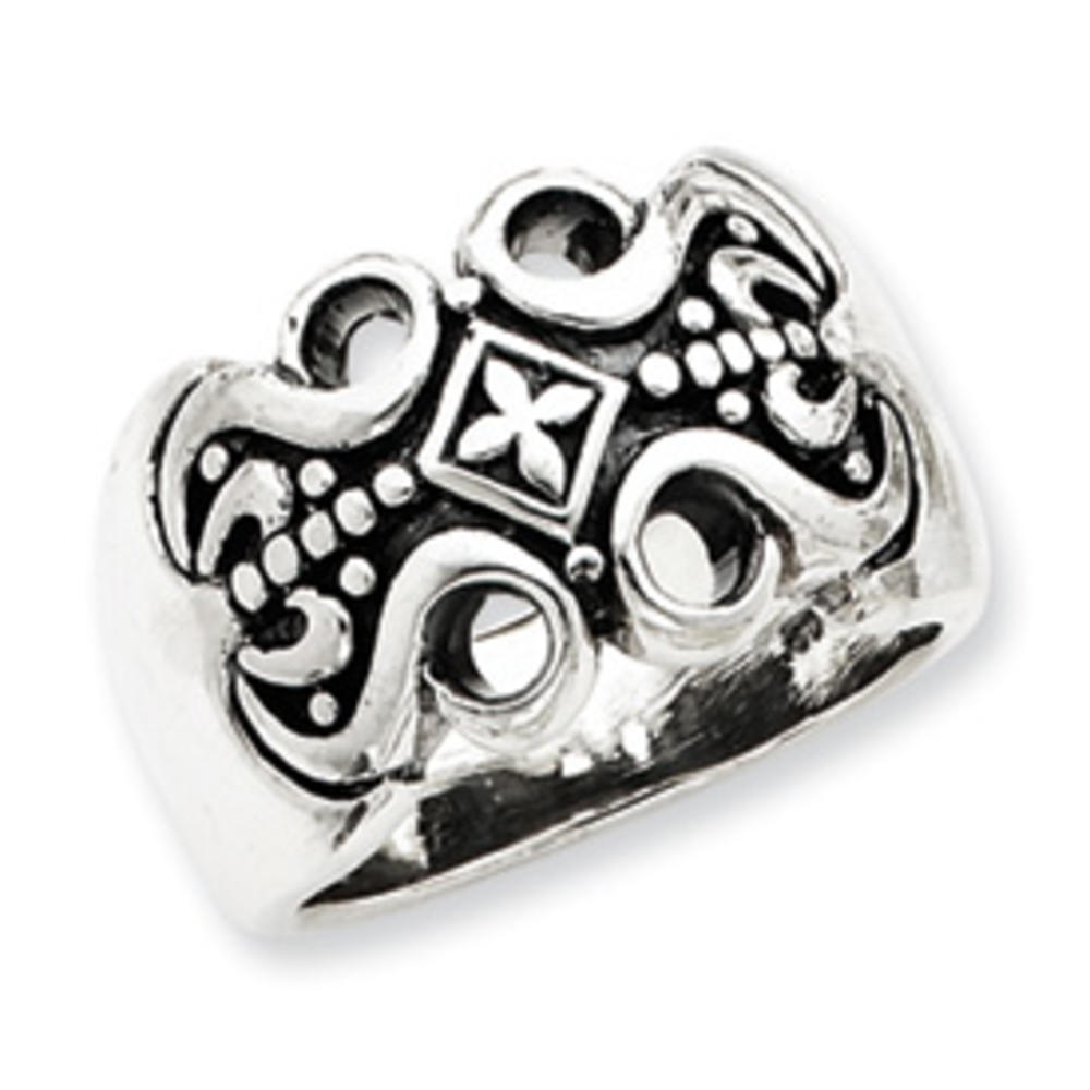 Jewelryweb Sterling Silver Antiqued Gothic Ring - Size 9