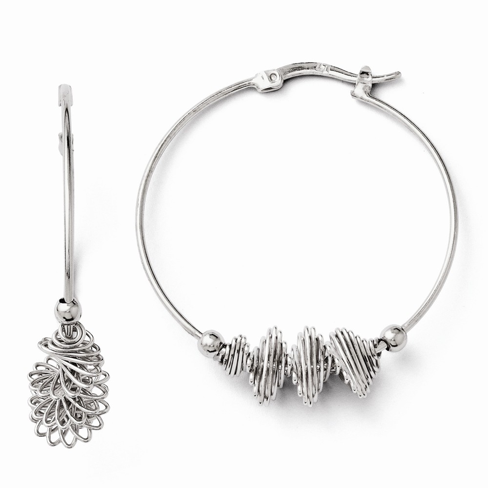 Jewelryweb Sterling Silver Twist Hoop Earrings