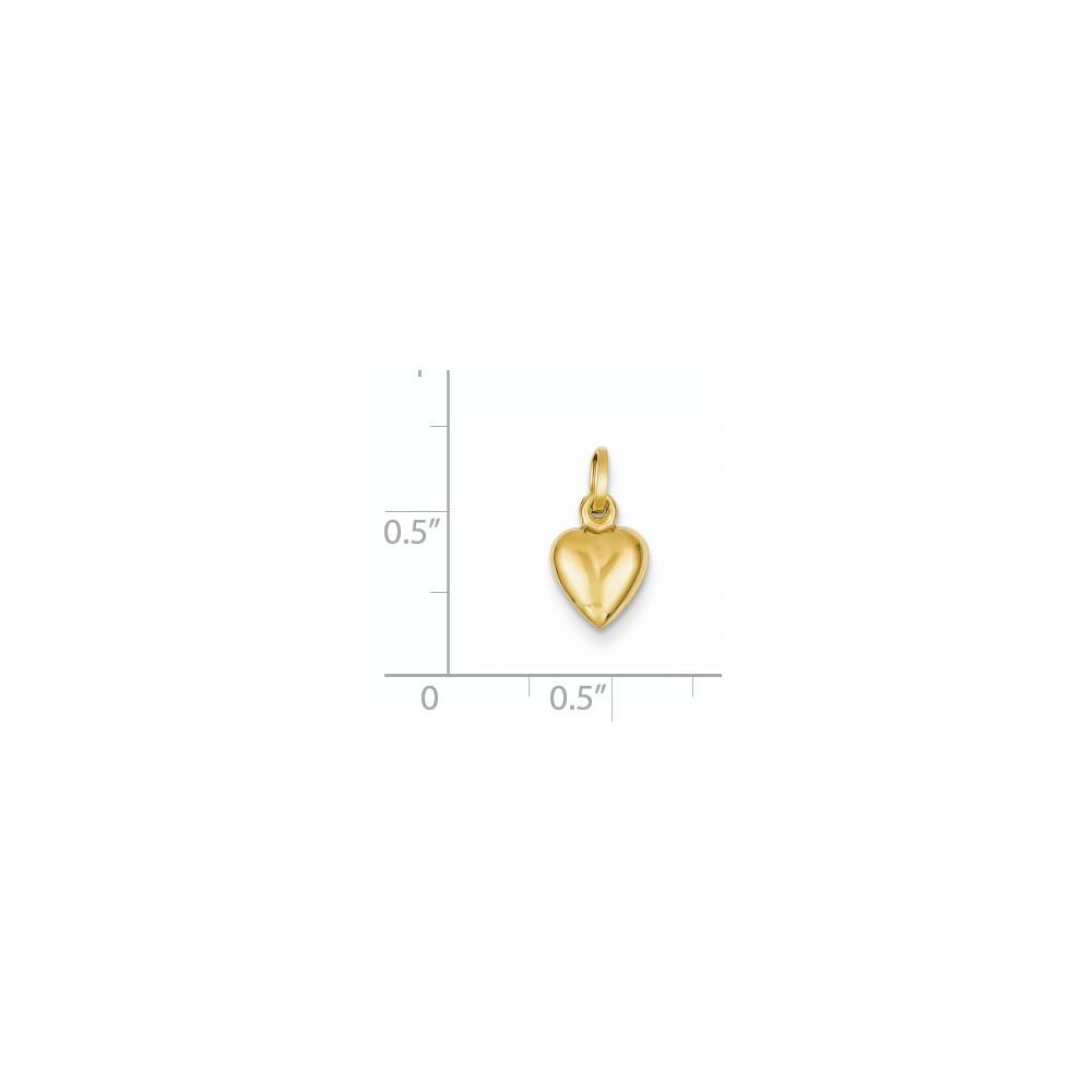 Jewelryweb 14k Yellow Gold Heart Charm - Measures 7x6mm