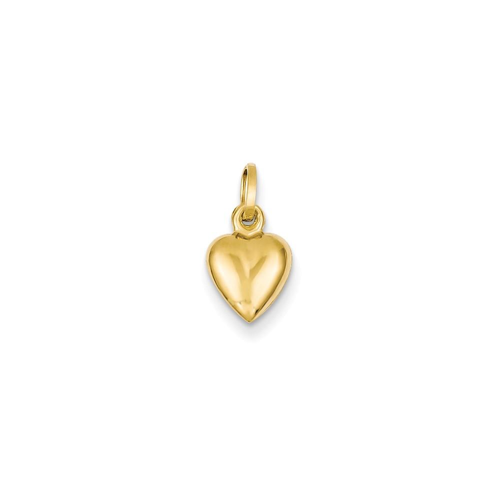 Jewelryweb 14k Yellow Gold Heart Charm - Measures 7x6mm