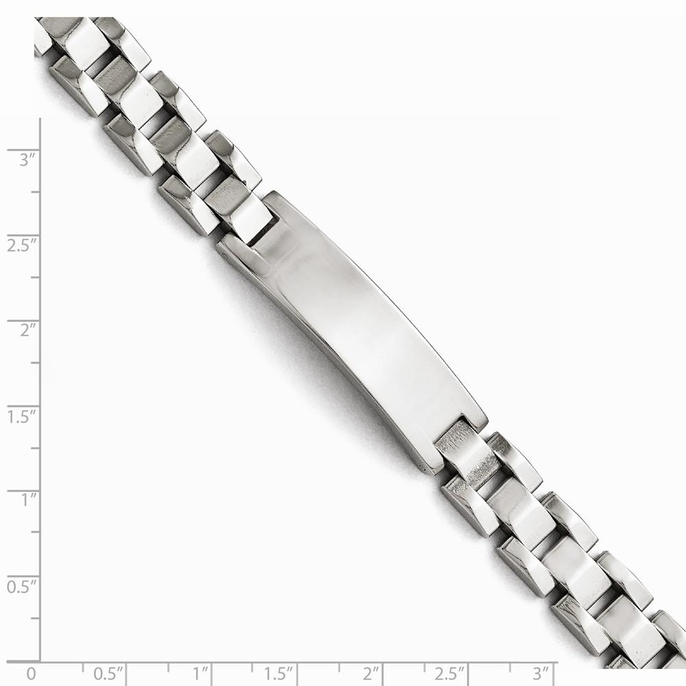 Jewelryweb Stainless Steel Polished ID Bracelet - 8.5 Inch