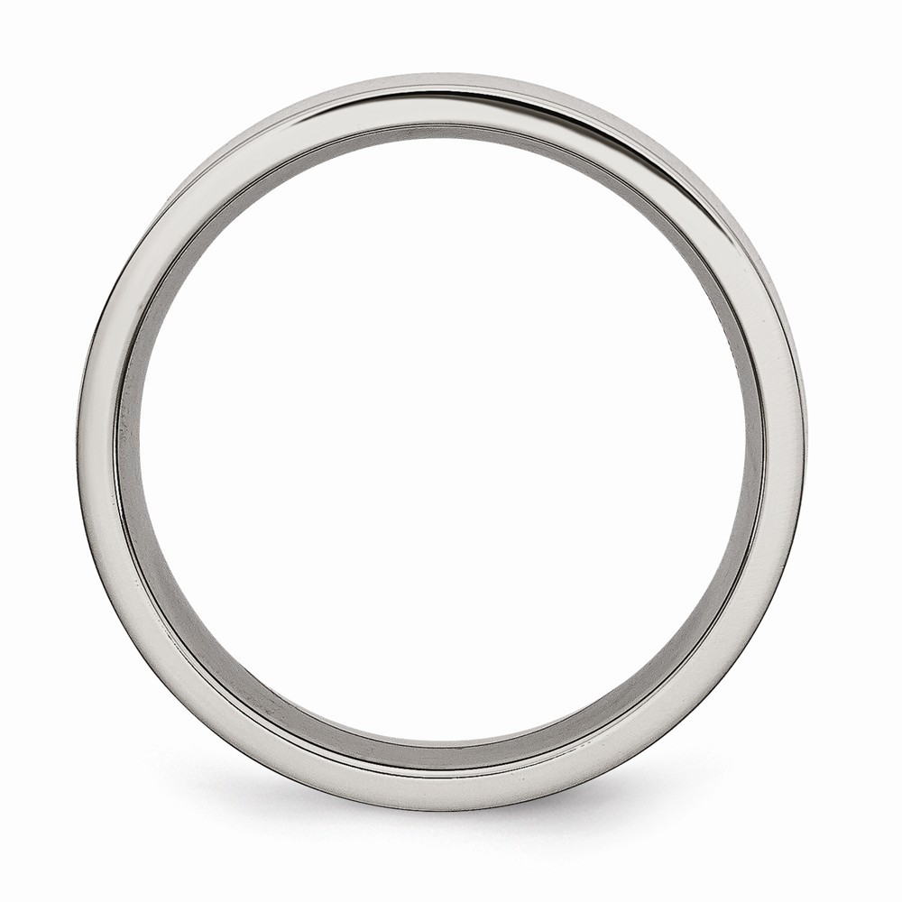 Jewelryweb Titanium Polished Flat 6mm Wedding Band Ring - Size 16.25