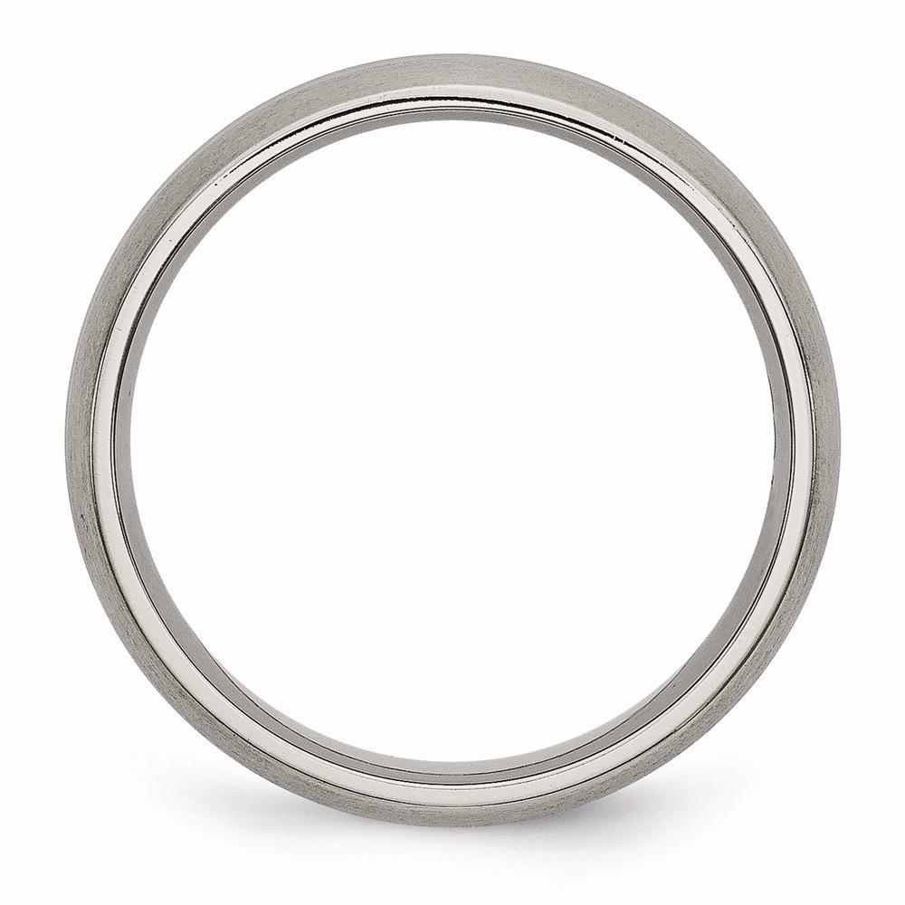 Jewelryweb Titanium Grooved 6mm Brushed Polished Band Ring - Size 14.25