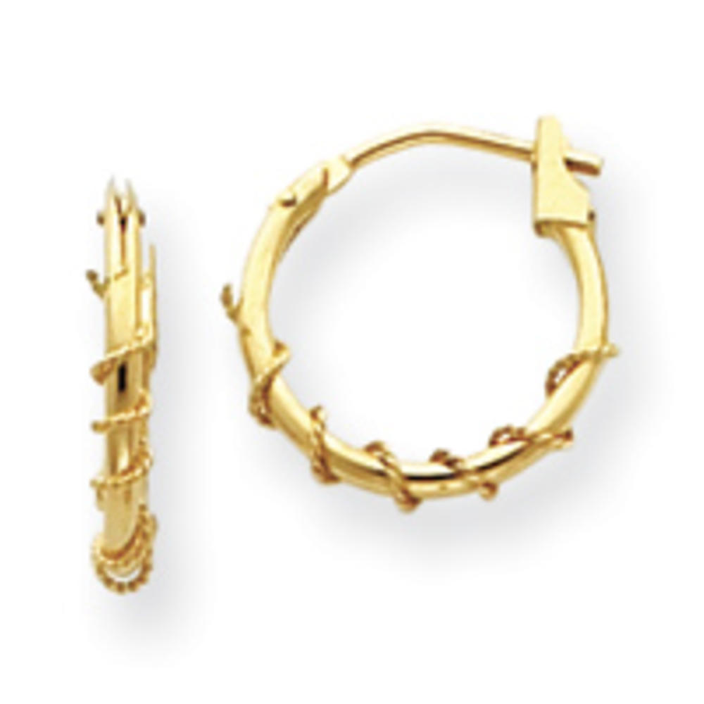Jewelryweb 14k Polished 2.25mm Twisted Roping Hoop Earrings - Measures 14x14mm