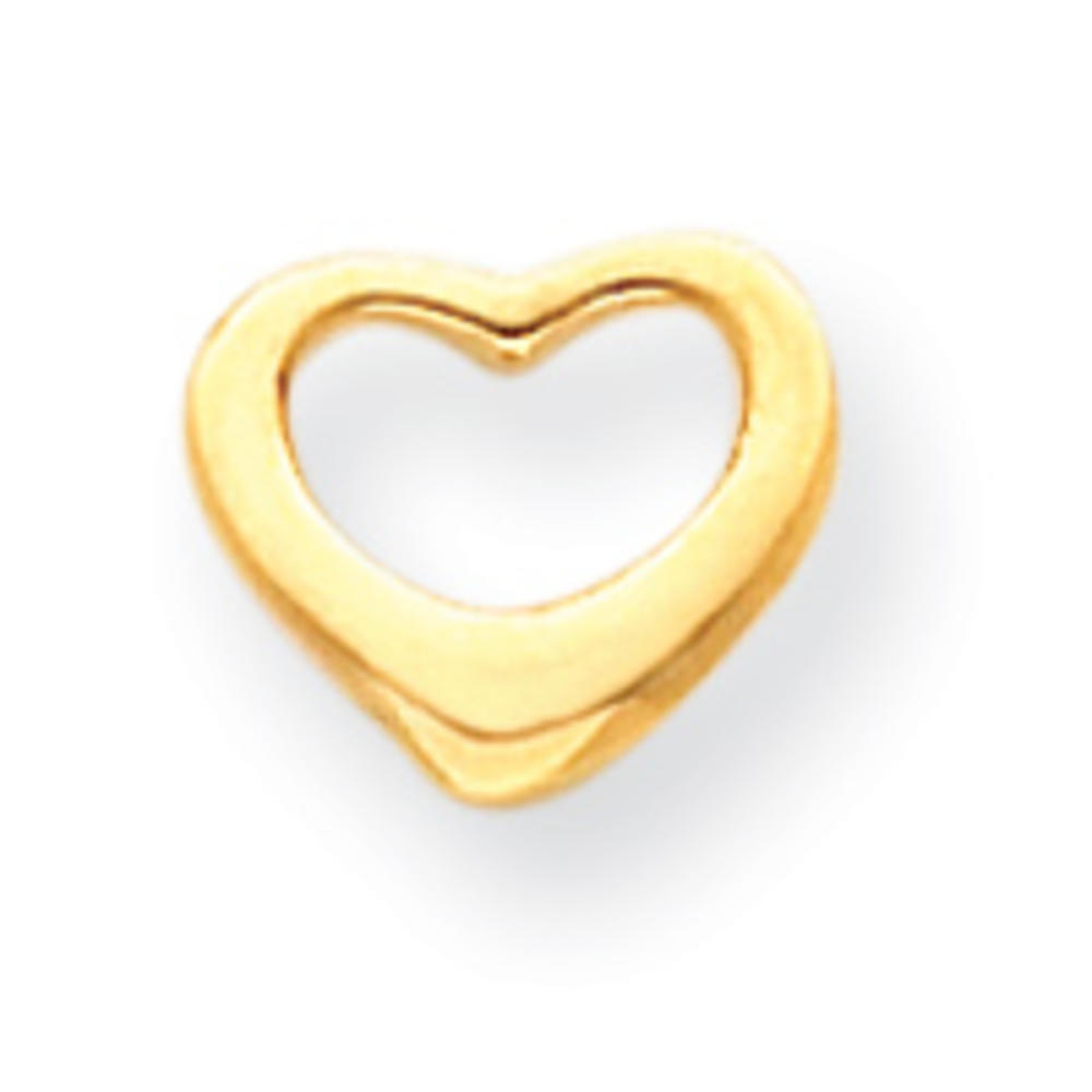 Jewelryweb 14k Yellow Gold Floating Heart Pendant With Child Chain - 15 Inch - Measures 8x10mm