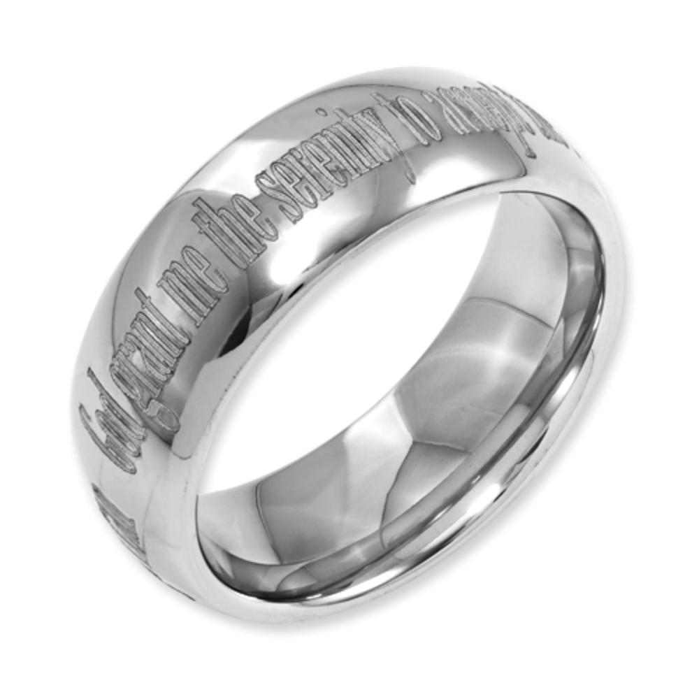Jewelryweb Dura Tungsten 8mm Polished Band Ring - Size 7