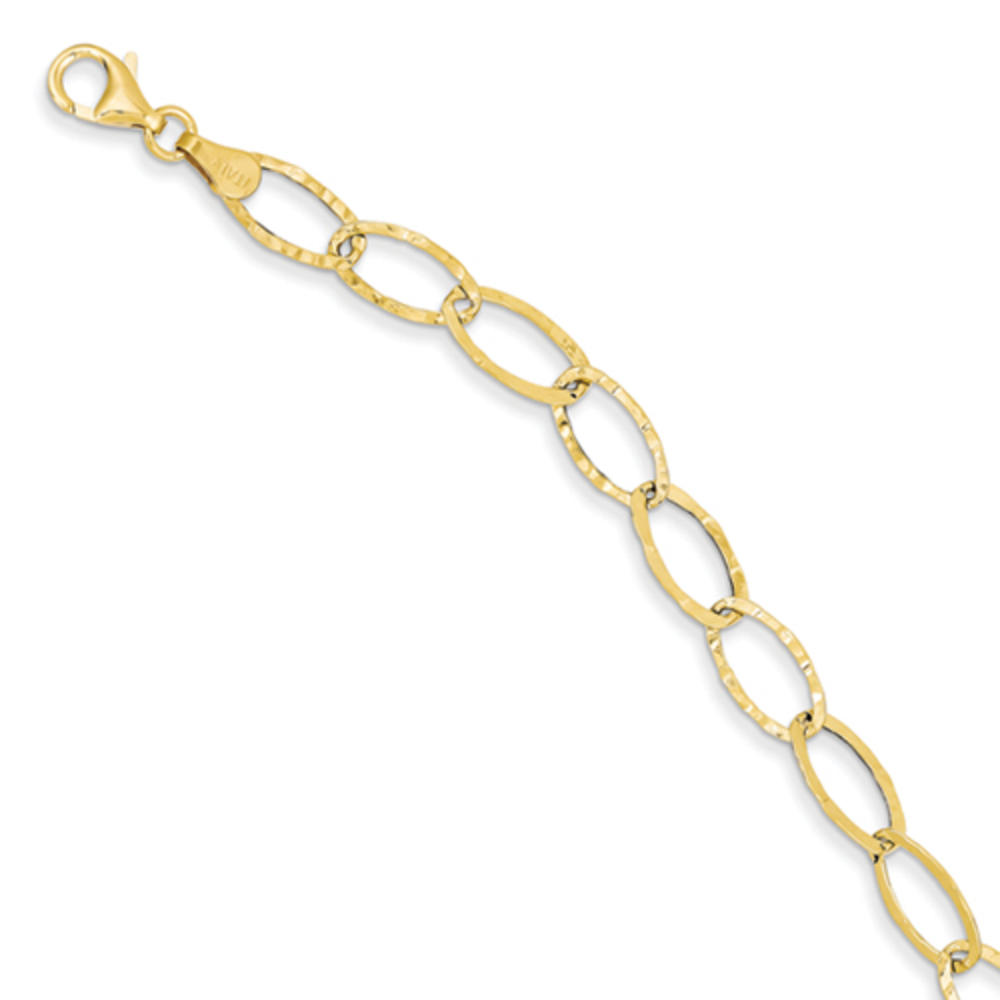 Jewelryweb 14k Fancy Link Textured Bracelet
