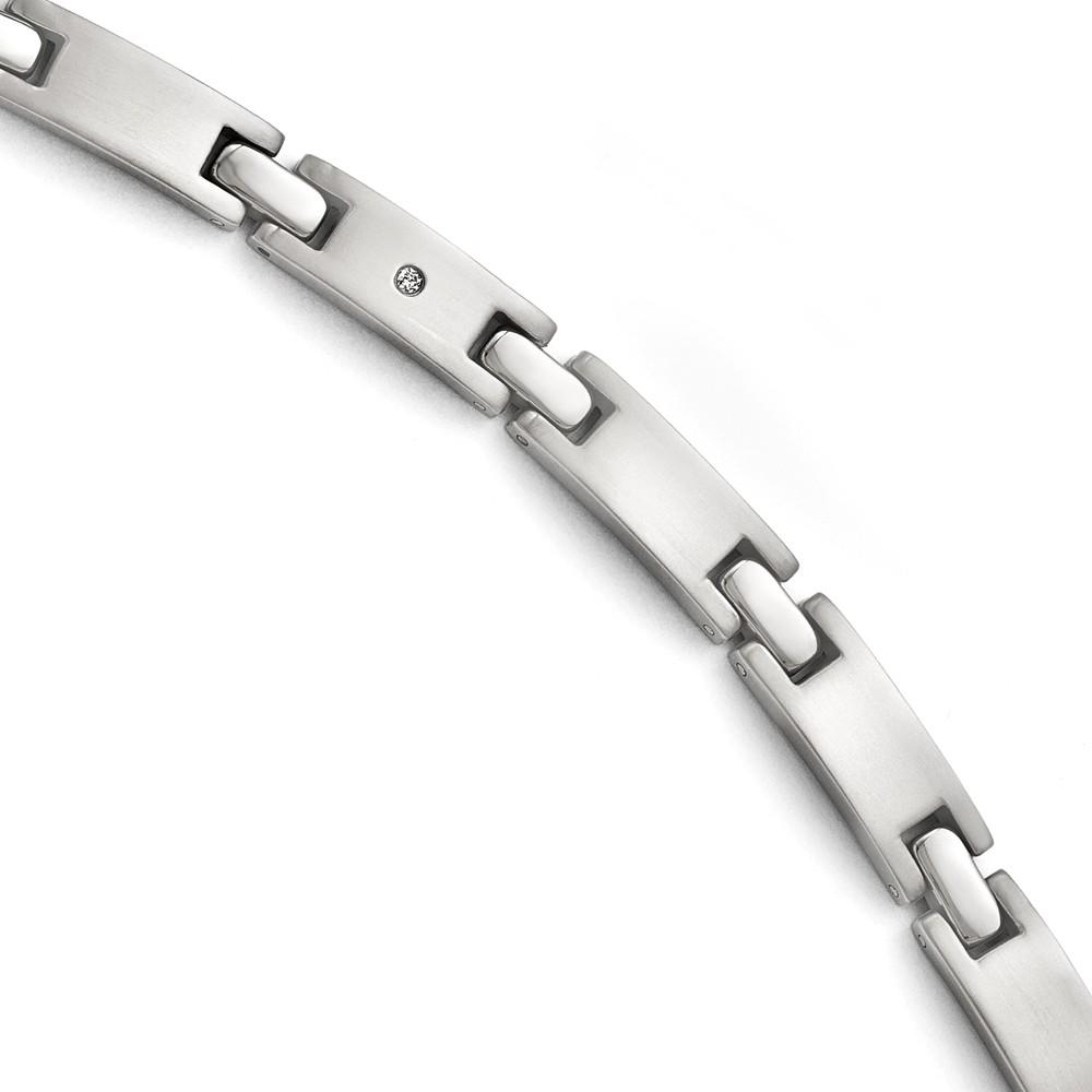 Jewelryweb Titanium Brushed and Polished Bracelet - 8.5 Inch