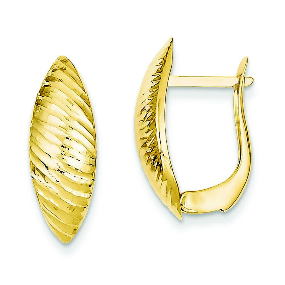 Jewelryweb 14k Fancy Sparkle-Cut Omega Back Earrings