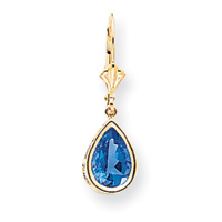 Jewelryweb 14k Tanvorite Diamond Pear Leverback Earrings