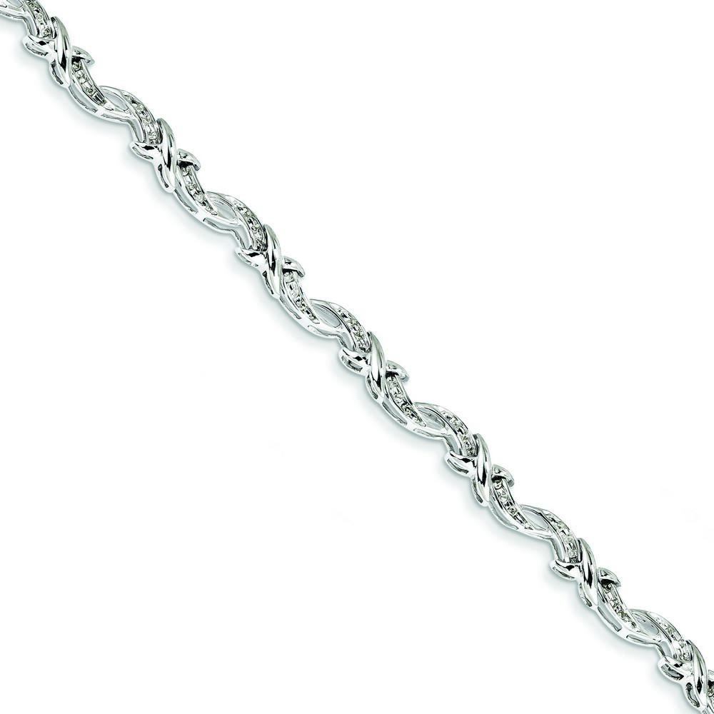 Jewelryweb Sterling Silver Diamond Bracelet