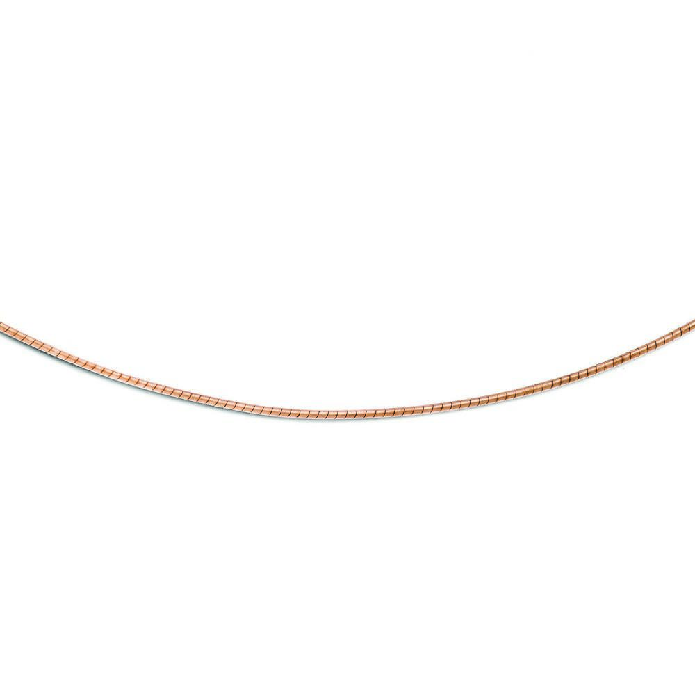 Jewelryweb 10k Rose Gold Snake Wire Chain Necklace - 18 Inch