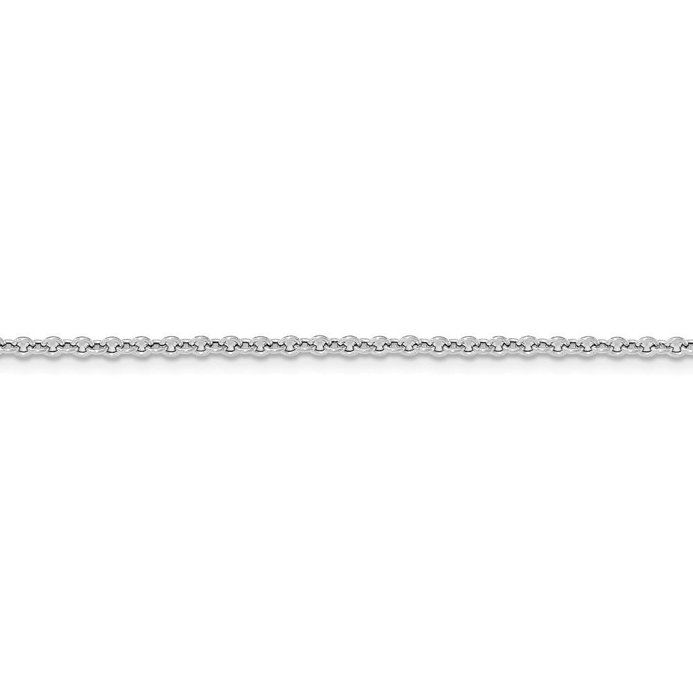 Jewelryweb 14k White 2mm Gold Hollow Rolo Chain Necklace - 16 Inch