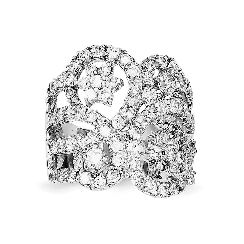 Jewelryweb Sterling Silver Cubic Zirconia Ring - Size 6