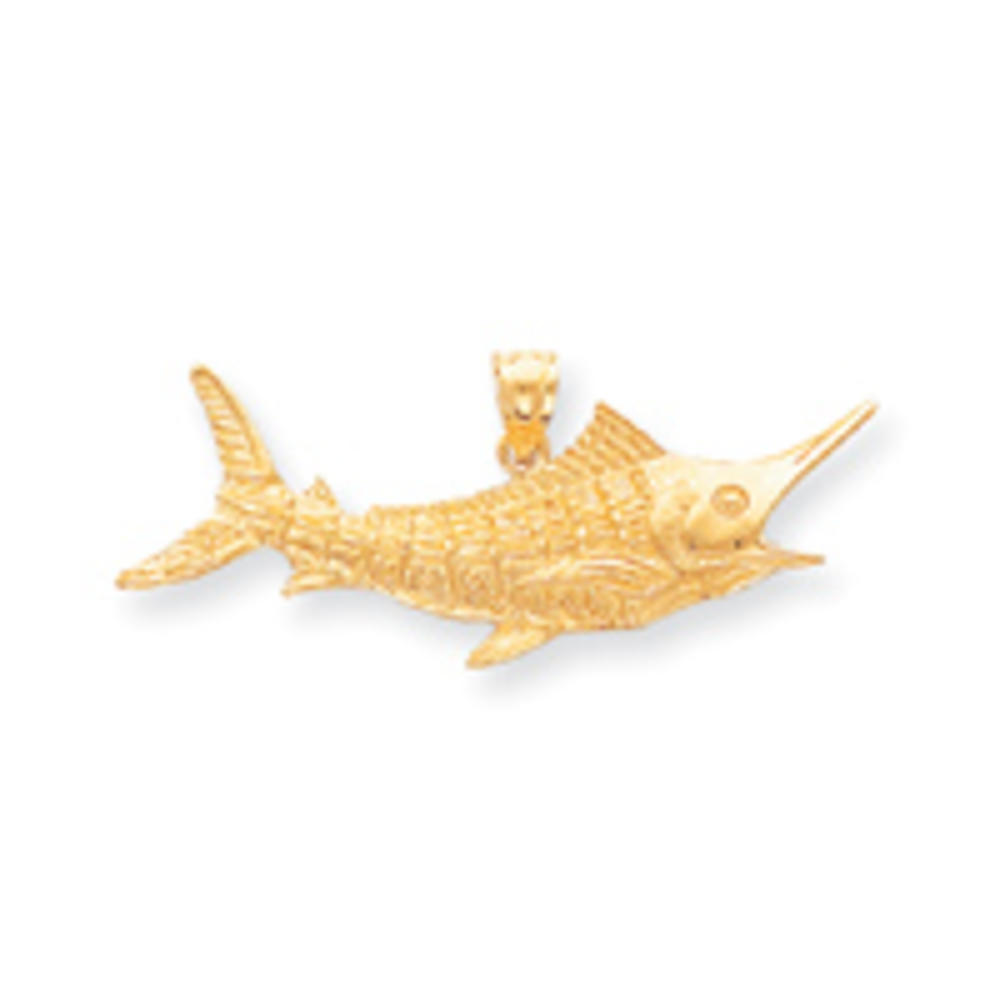 Jewelryweb 14k Polished Marlin Fish Pendant