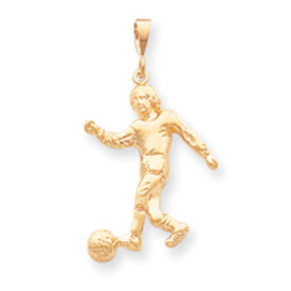Jewelryweb 14k Soccer Player Charm