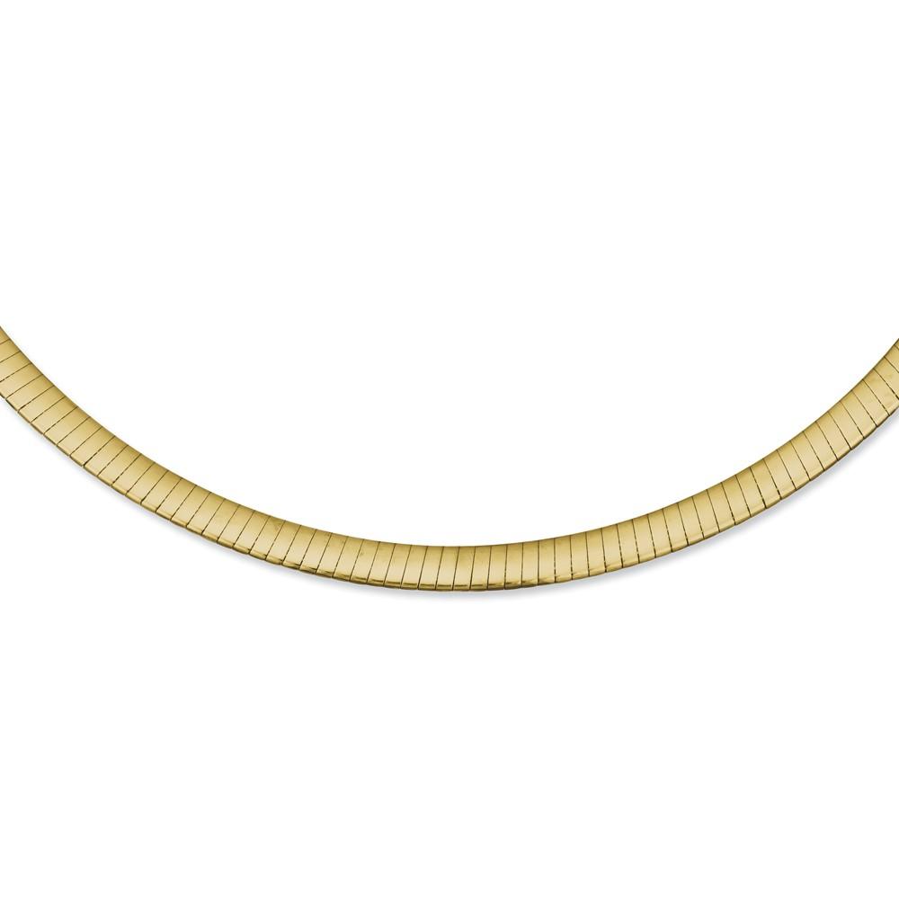 Jewelryweb Stainless Steel and Yellow Ion-plated 6mm Reversible Omega Necklace - 18 Inch