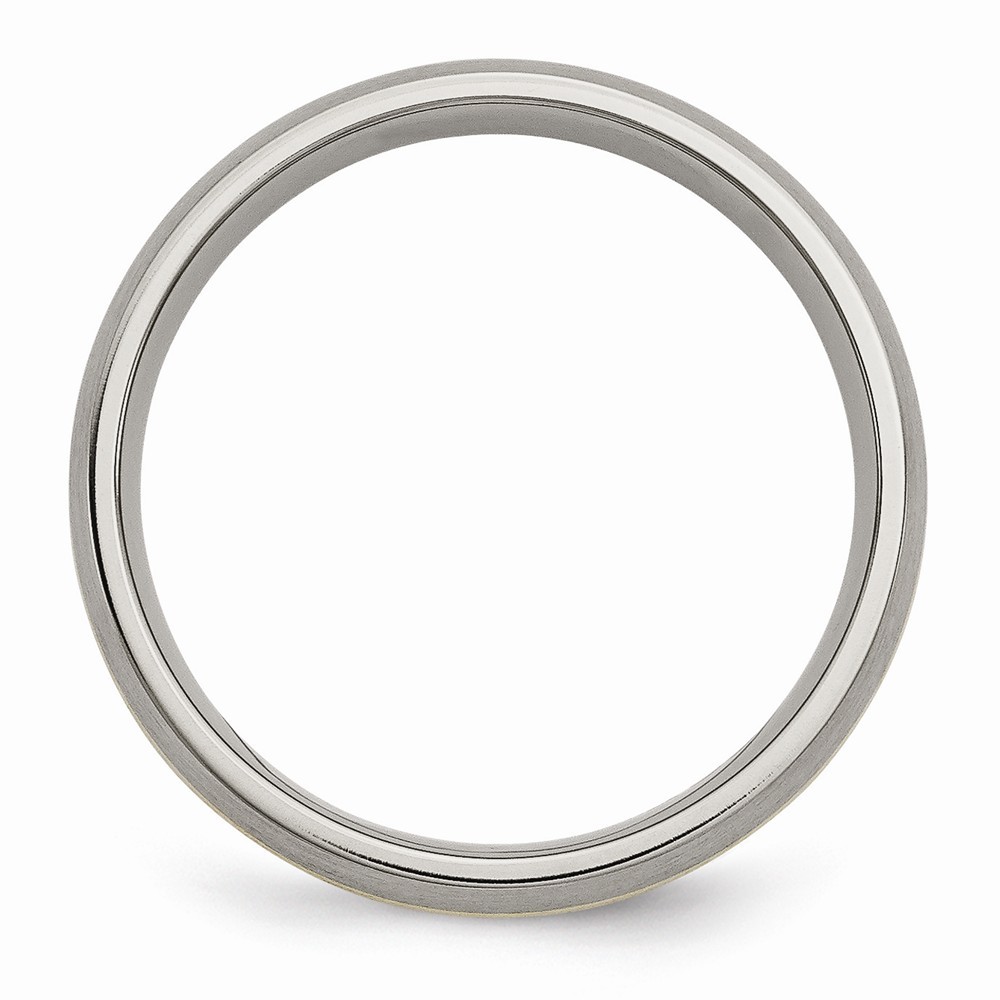 Jewelryweb Titanium 14k Inlay Brushed 5mm Wedding Band Ring - Size 4.75