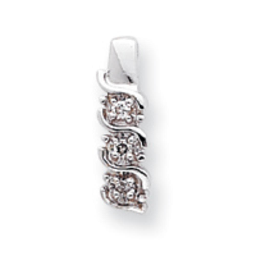 Jewelryweb 14k White Gold Diamond chain slide