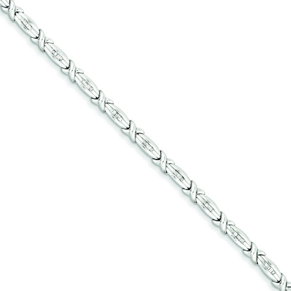 Jewelryweb Sterling Silver Diamond X Bracelet