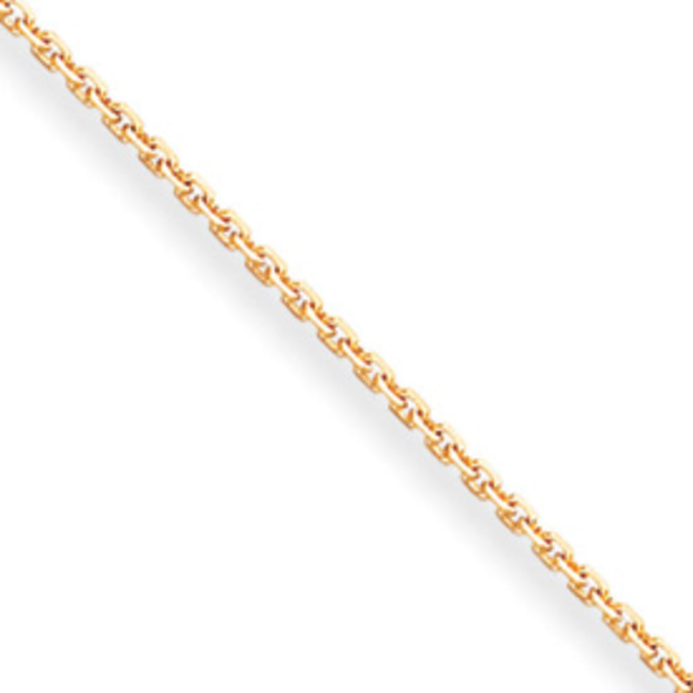 Jewelryweb 14k 1.8mm Sparkle-Cut Cable Chain Necklace - 18 Inch - Lobster Claw