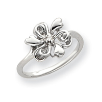 Jewelryweb 14k White Gold Polished Diamond ring - Size 6