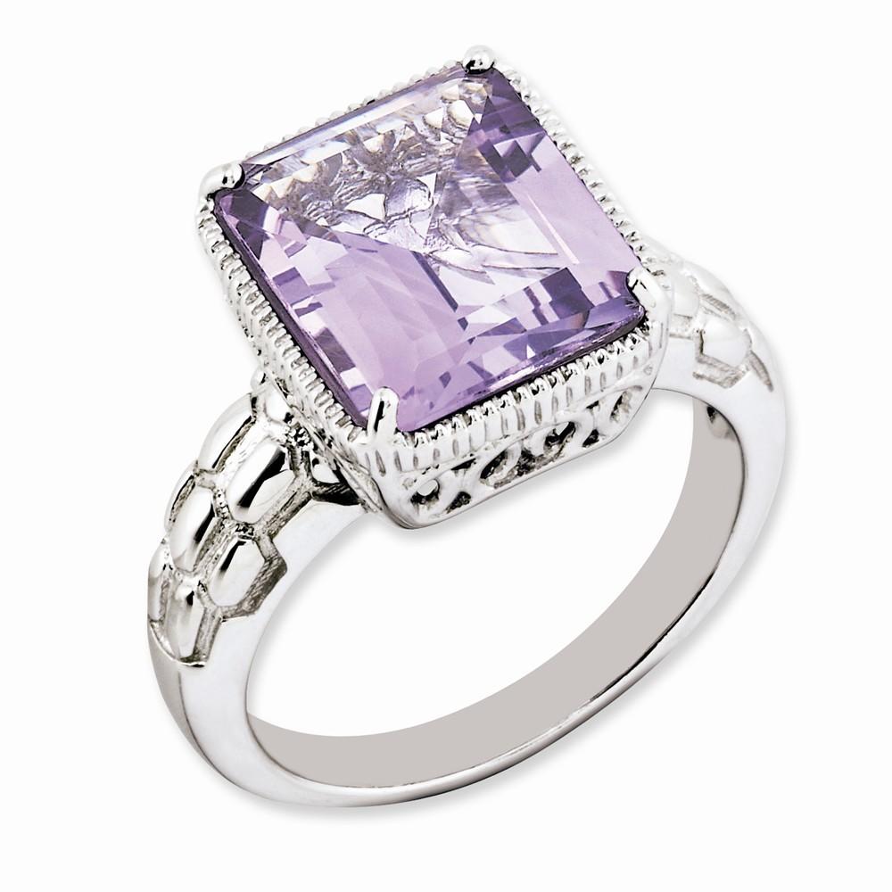 Jewelryweb Sterling Silver Pink Quartz Ring - Size 8