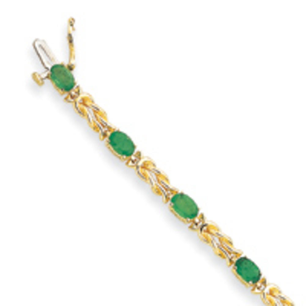 Jewelryweb 14k Emerald Bracelet - 7 Inch - Box Clasp