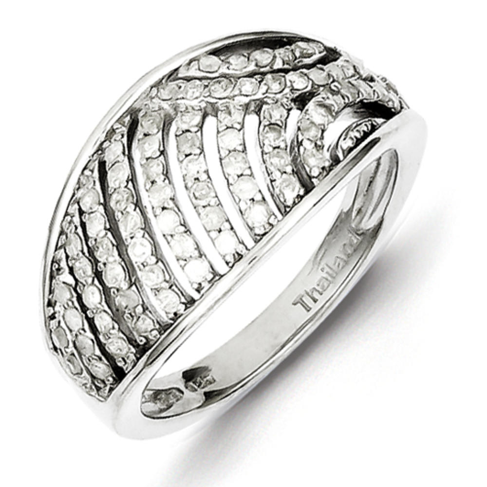 Jewelryweb Sterling Silver Diamond Ring - Size 7