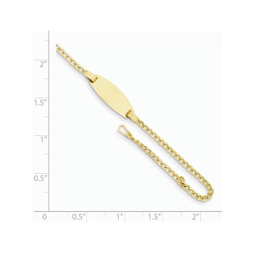 Jewelryweb 14k Yellow Gold ID Bracelet - 7 Inch - Spring Ring