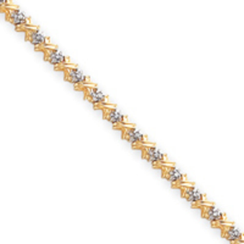 Jewelryweb 14k Diamond Xs Tennis Bracelet - 7 Inch - Box Clasp