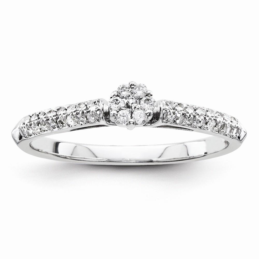 Jewelryweb Sterling Silver Diamond Engagement Ring - Size 6