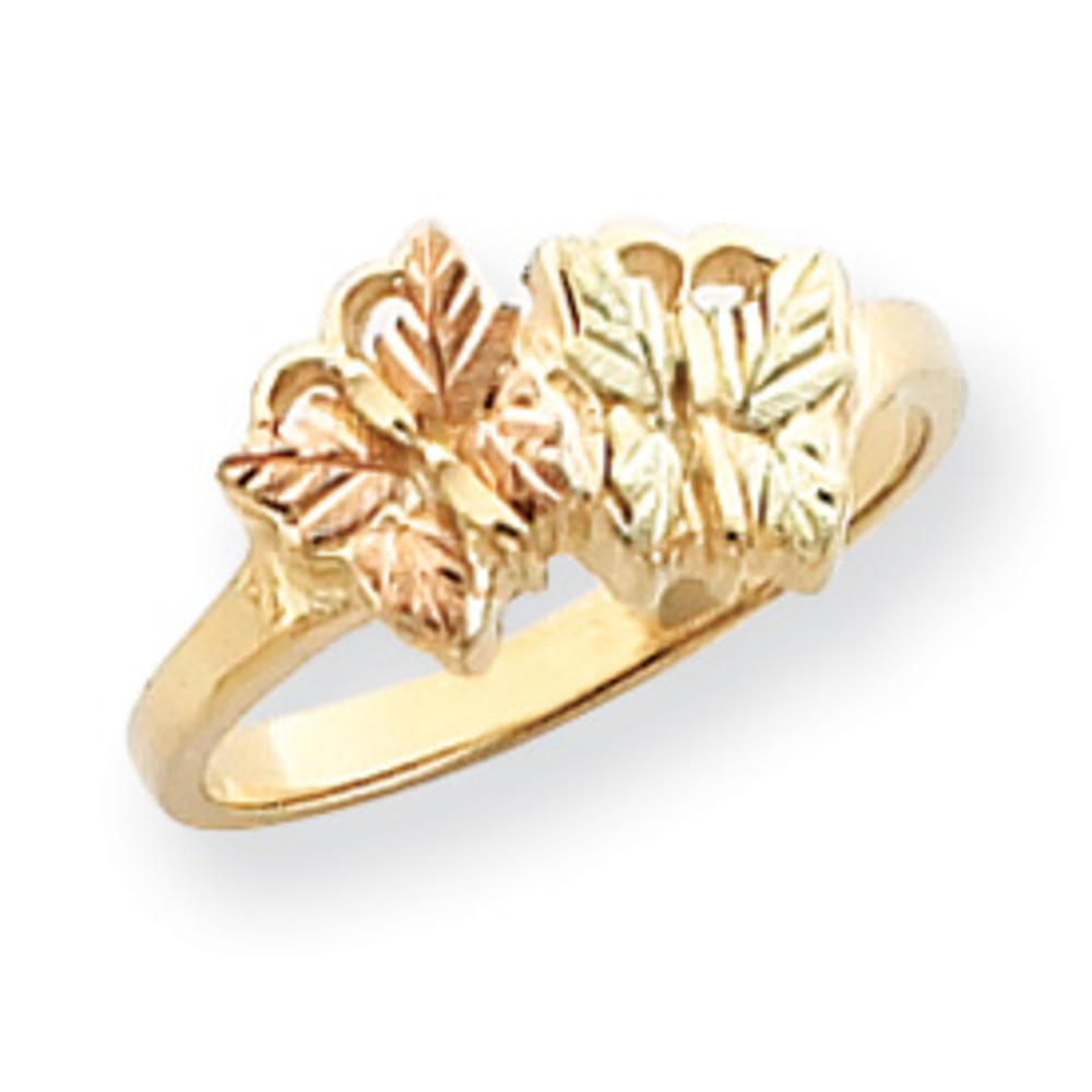Jewelryweb 10k 3-color Black Hills Gold Ladies Butterfly Ring - Size 6