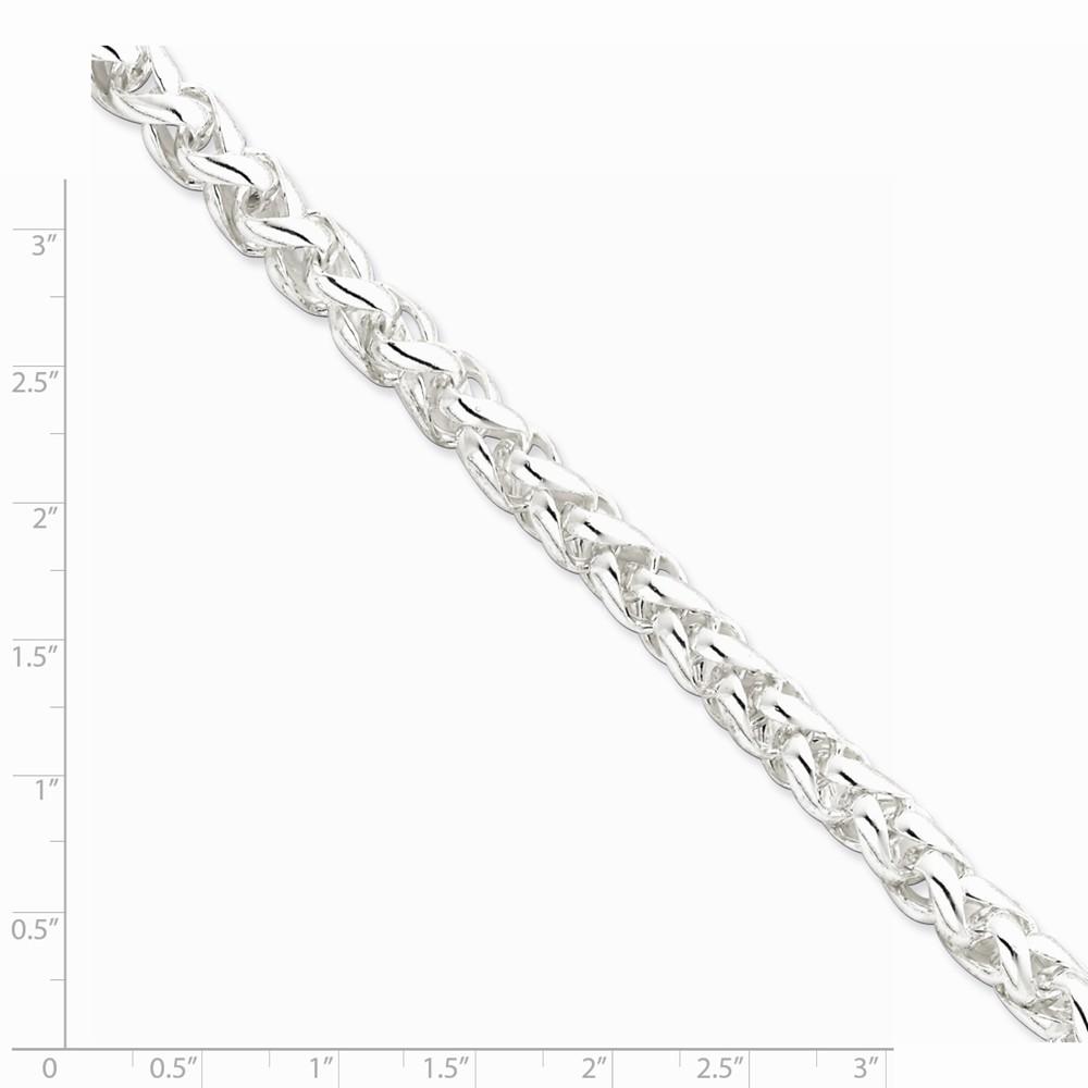 Jewelryweb Sterling Silver Wheat Chain - 8mm - 18 Inch - Lobster Claw