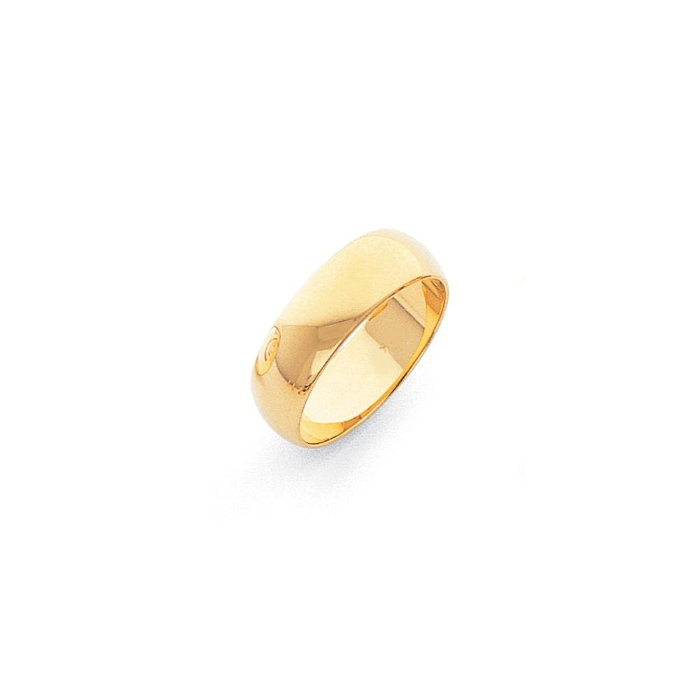 Jewelryweb 14k Lightweight Half-Round Band Ring - Size 12