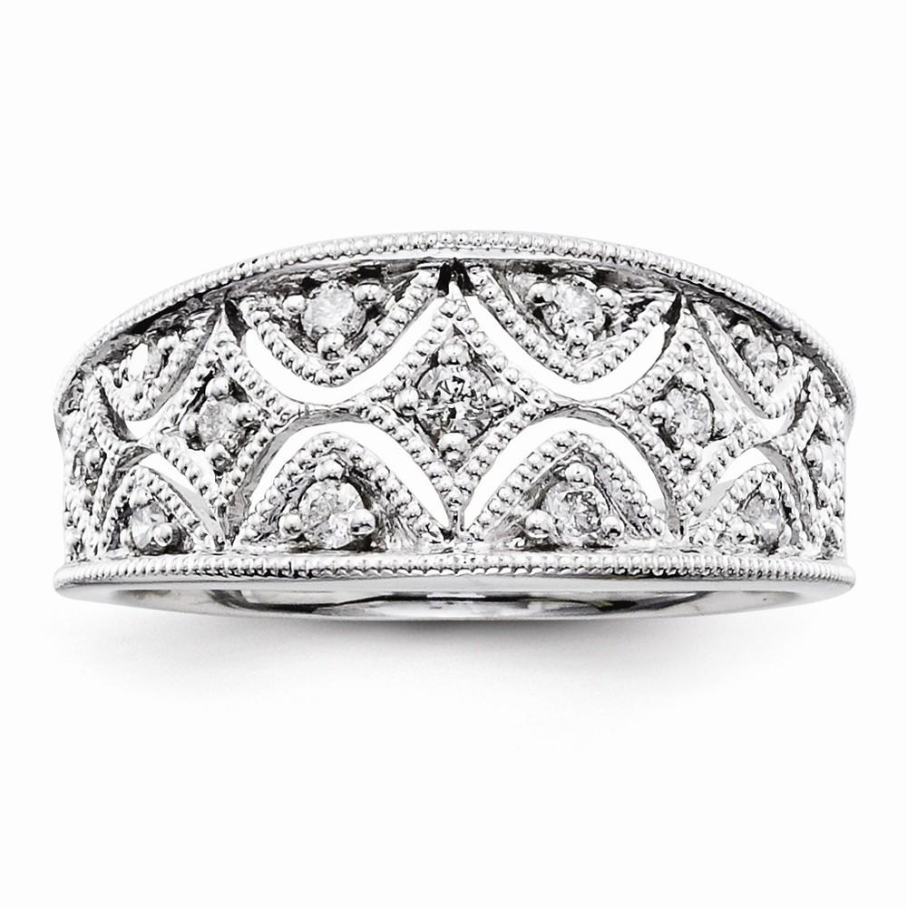 Jewelryweb Sterling Silver Diamond Fashion Ring - Size 7