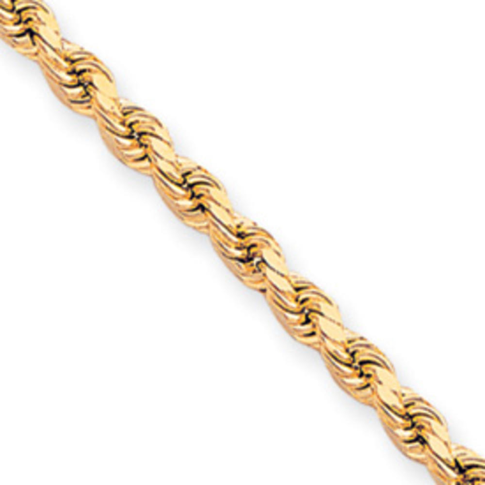 Jewelryweb 14k 5.0mm Supreme Value Rope Chain Necklace - 20 Inch - Lobster Claw